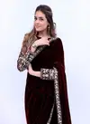LG 1779 Heavy Embroidery Velvet Designer Sarees Catalog